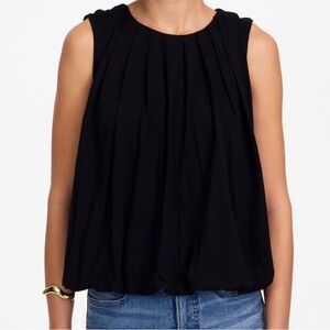 Madewell Sleeveless Crewneck Bubble Top/Blouse